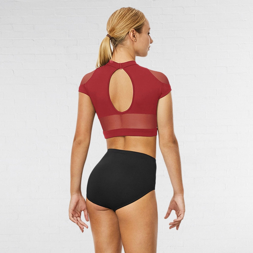 Hanae Keyhole Back Cap Sleeved Crop Top