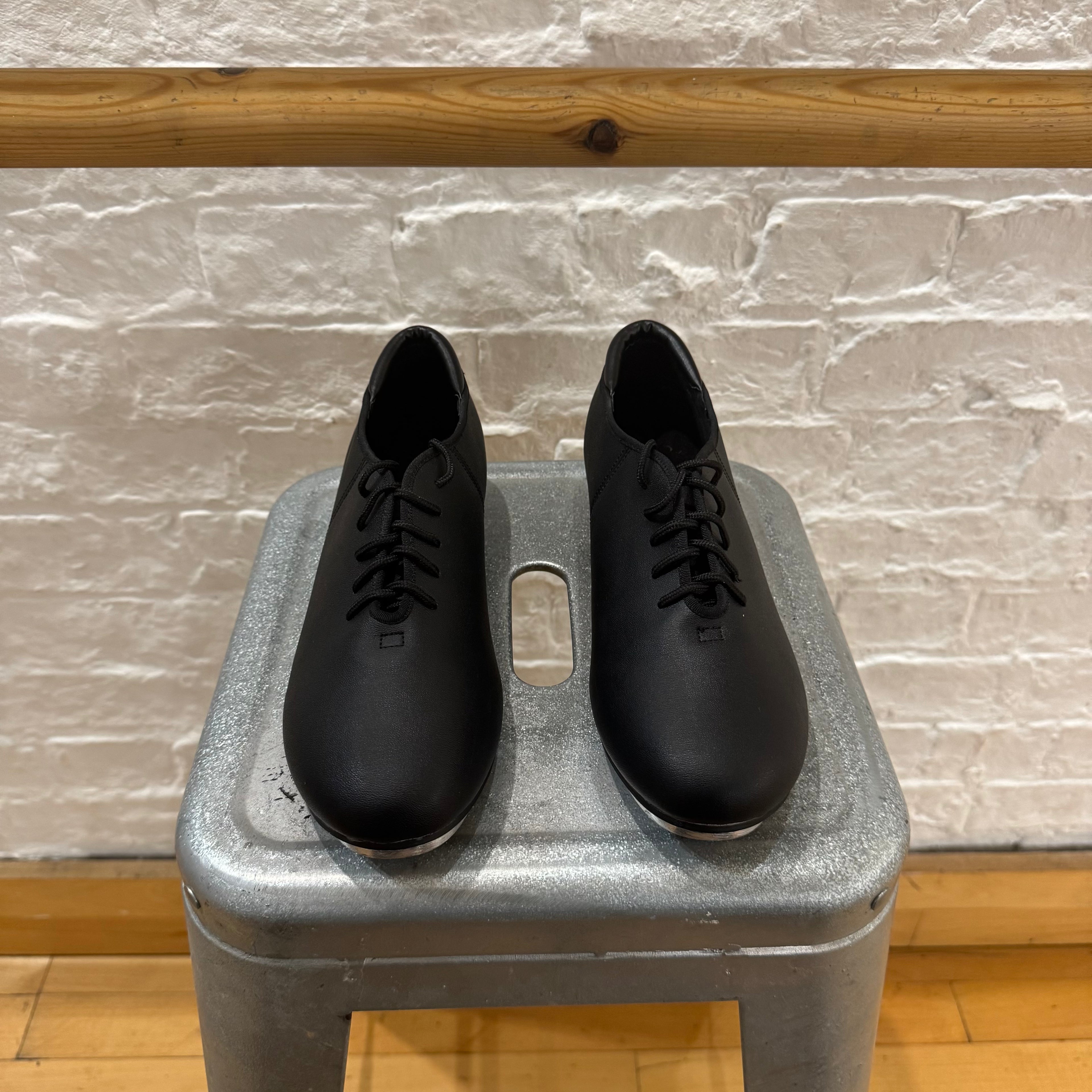 PRE-LOVED s.lemon Black PU Faux Leather Oxford Tap Shoes Full Sole - EU 42