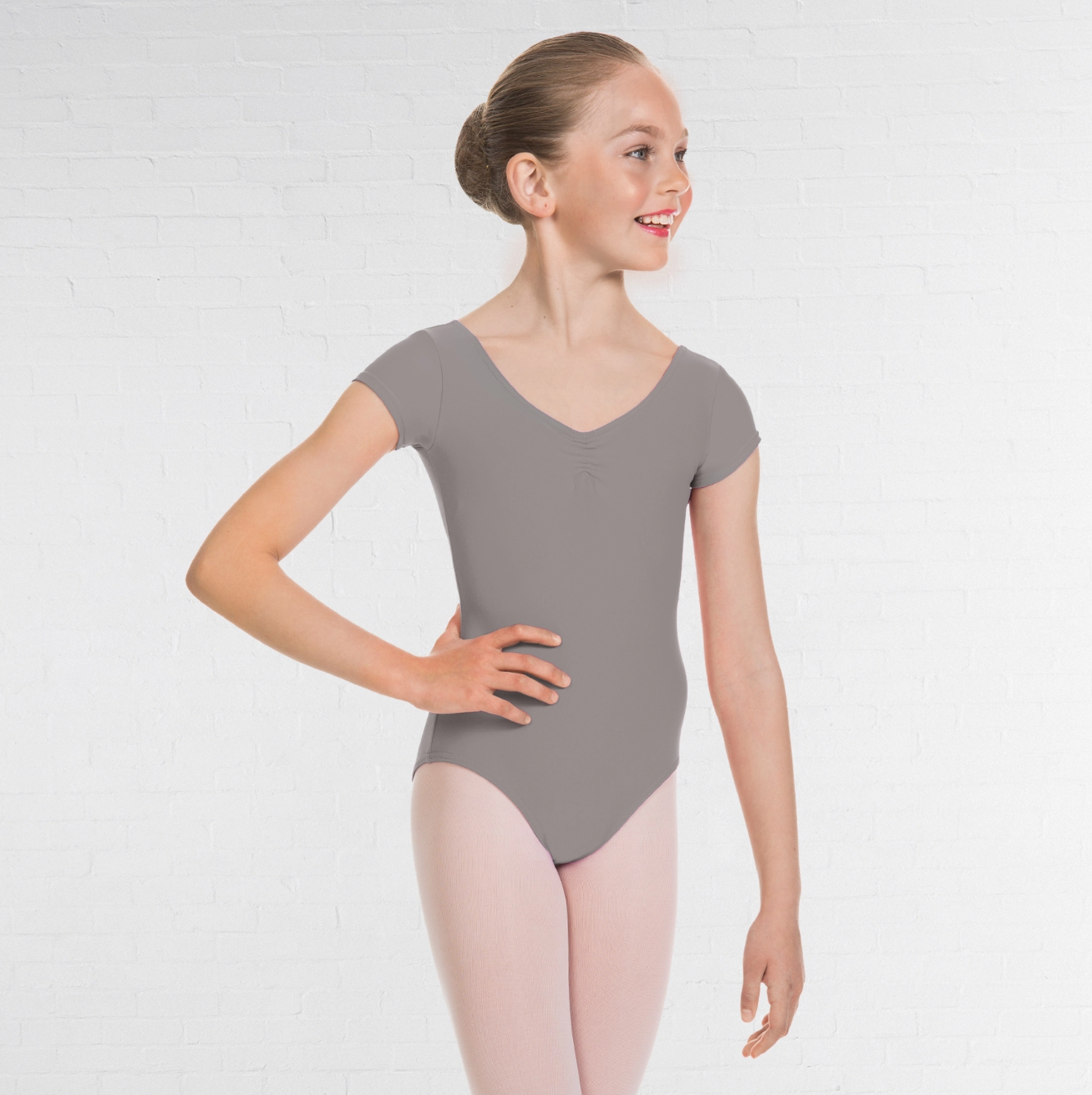 Alice Cap Sleeved Ruched Leotard (Matt Nylon)