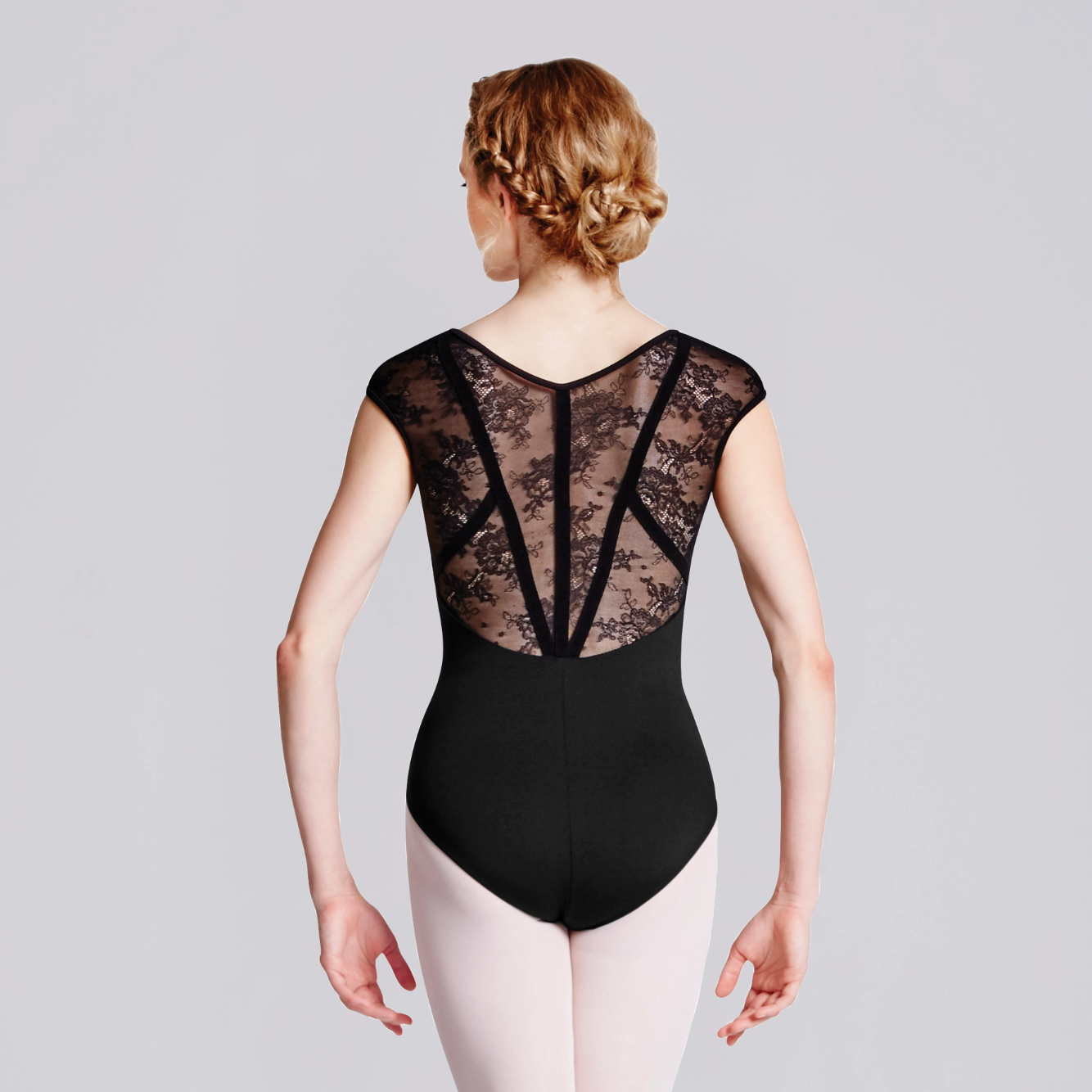 Hava Lace Back Cap Sleeve Leotard