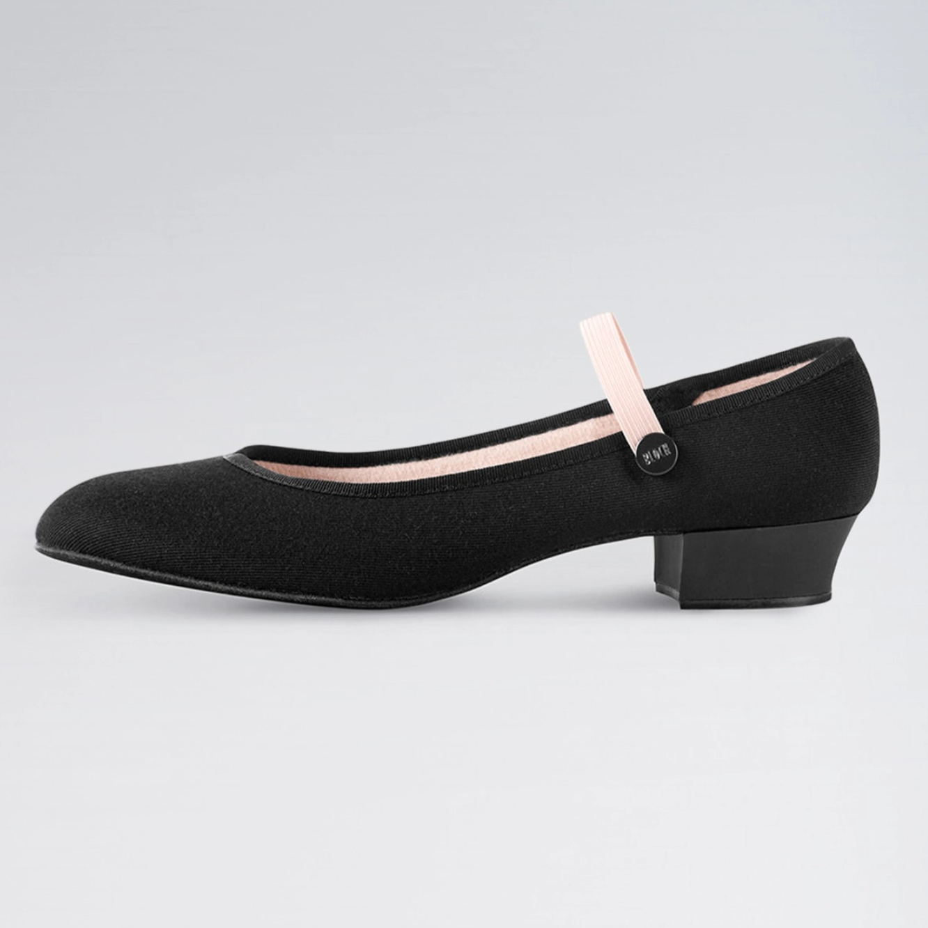 Accent Low Heel Canvas Character Shoe Black