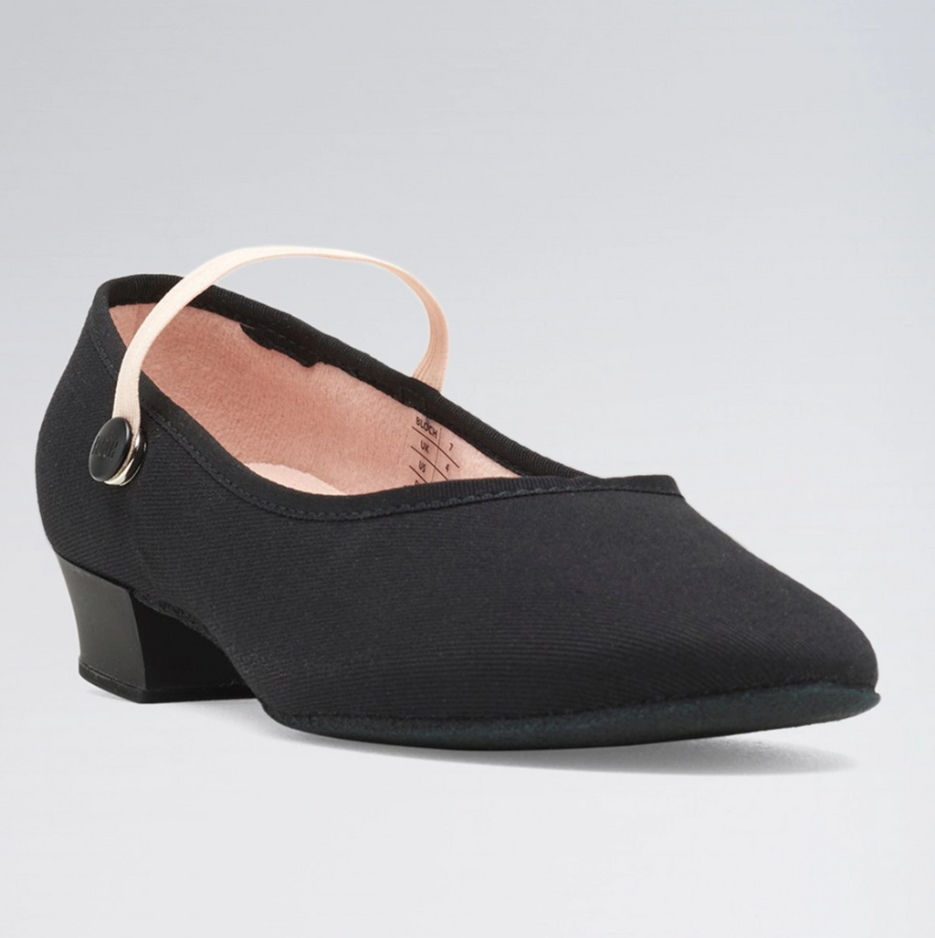 Accent Low Heel Canvas Character Shoe Black