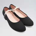 Accent Low Heel Canvas Character Shoe Black
