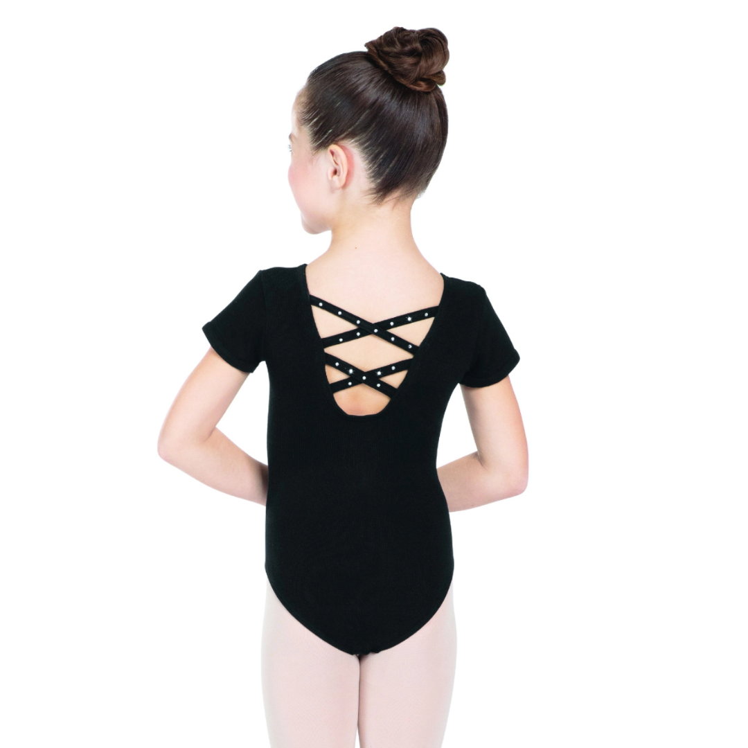 Seamless Rhinestone Cross Back Leotard