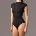 Ash Zip Front Cap Sleeve Leotard